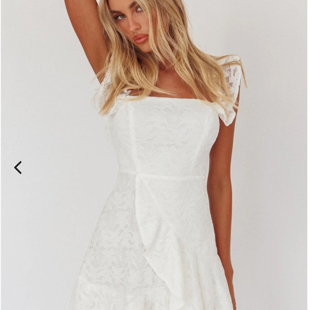 Verona Off-Shoulder Ruffle Mini Dress, M